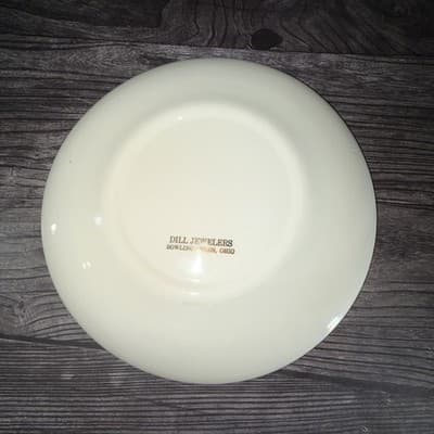 Vintage 1960 Calendar 10" Plate Gold Decoration on Cream Bowling Green OH Jewler - Thumbnail 11