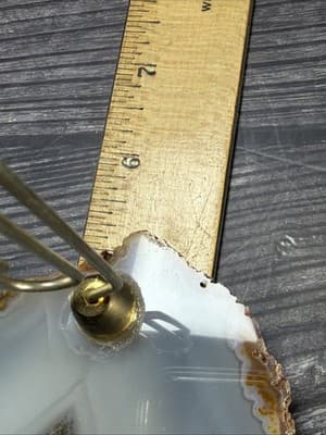 Vintage Gray Geode Brass Large Paper Clip Recipe Or Note Holder Desk Stone - Thumbnail 16