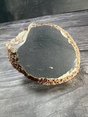 Vintage Gray Geode Brass Large Paper Clip Recipe Or Note Holder Desk Stone - Thumbnail 5