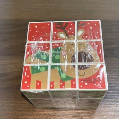 Christmas Santa Cube & Rubik's Vintage Puzzle Toy New Santa Snowman Penguin - Thumbnail 6