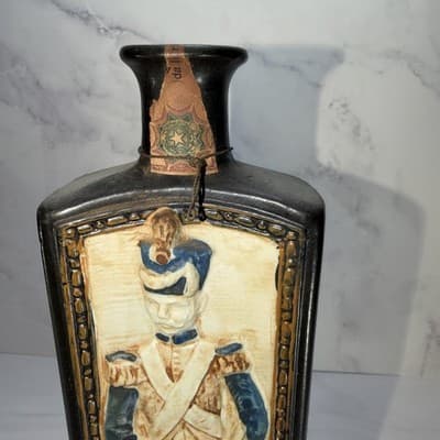 Millefiori Cucchi. Soldier bottle stone ware Italy Liquor Bottle Empty Vintage - Thumbnail 2