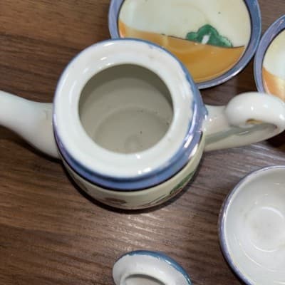 Vintage Japanese Lusterware Miniature Porcelain Tea Set Collectible 15 Pcs - Thumbnail 17