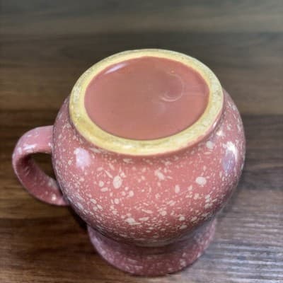 Vintage Pink Speckled Coffee Mug – Hourglass Pottery Art Deco Style Boho Cup - Thumbnail 6