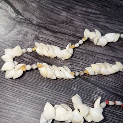 Vintage Two Strand Polynesian Sea Shell Necklace - Thumbnail 3