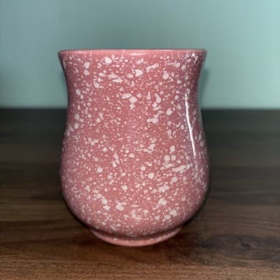 Vintage Pink Speckled Coffee Mug – Hourglass Pottery Art Deco Style Boho Cup - Thumbnail 5