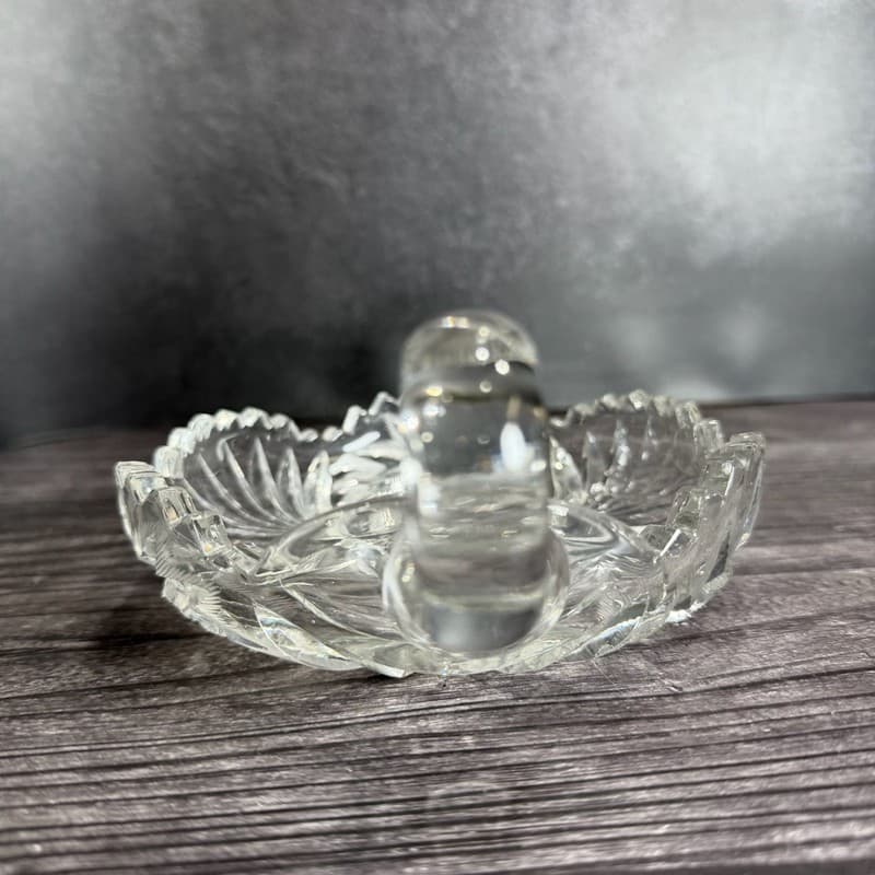 AMERICAN BRILLIANT PERIOD (ABP) CUT GLASS "NAPPY" DISH, STARBURST & FANS - Thumbnail 7