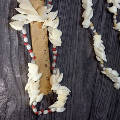 Vintage Two Strand Polynesian Sea Shell Necklace - Thumbnail 14