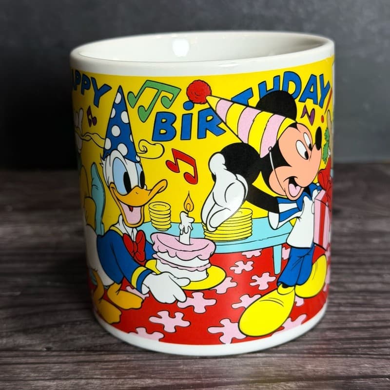 Vintage Applause Disney Happy Birthday Mug Mickey Minnie Donald Goofy #33017 - Thumbnail 3