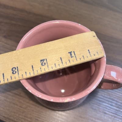 Vintage Pink Speckled Coffee Mug – Hourglass Pottery Art Deco Style Boho Cup - Thumbnail 8
