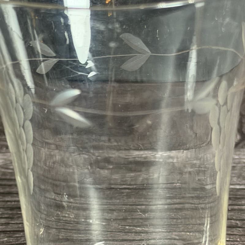 Set of 2 Vintage Tiffin-Franciscan Etched Grape Juice Glasses Glass Glow - Thumbnail 6