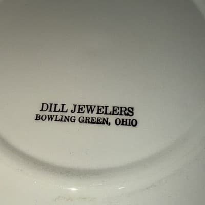 Vintage 1960 Calendar 10" Plate Gold Decoration on Cream Bowling Green OH Jewler - Thumbnail 10