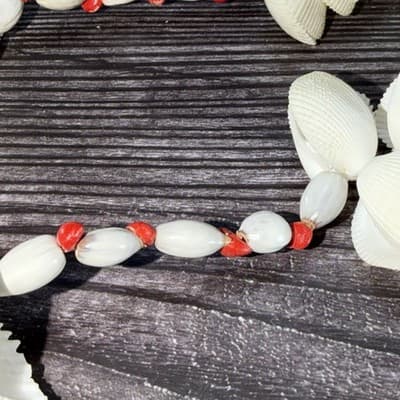 Vintage Two Strand Polynesian Sea Shell Necklace - Thumbnail 7