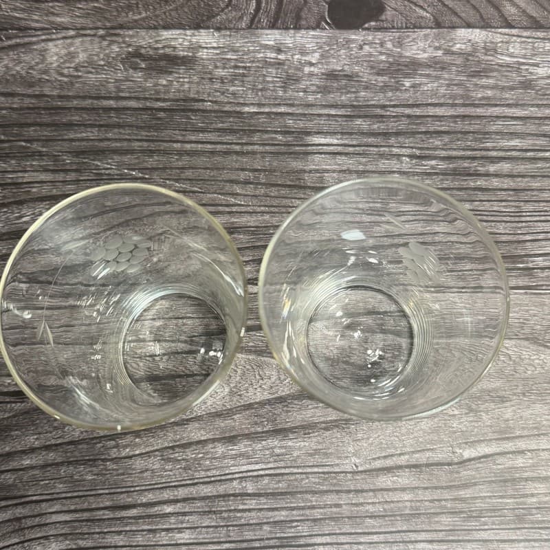 Set of 2 Vintage Tiffin-Franciscan Etched Grape Juice Glasses Glass Glow - Thumbnail 8