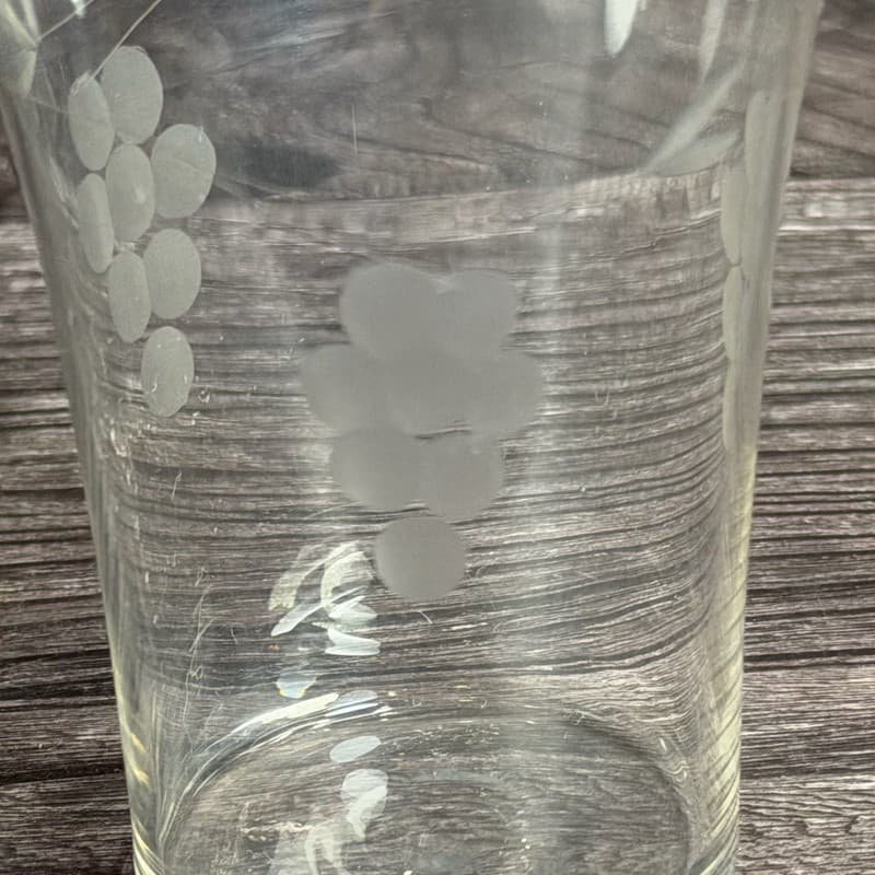 Set of 2 Vintage Tiffin-Franciscan Etched Grape Juice Glasses Glass Glow - Thumbnail 5