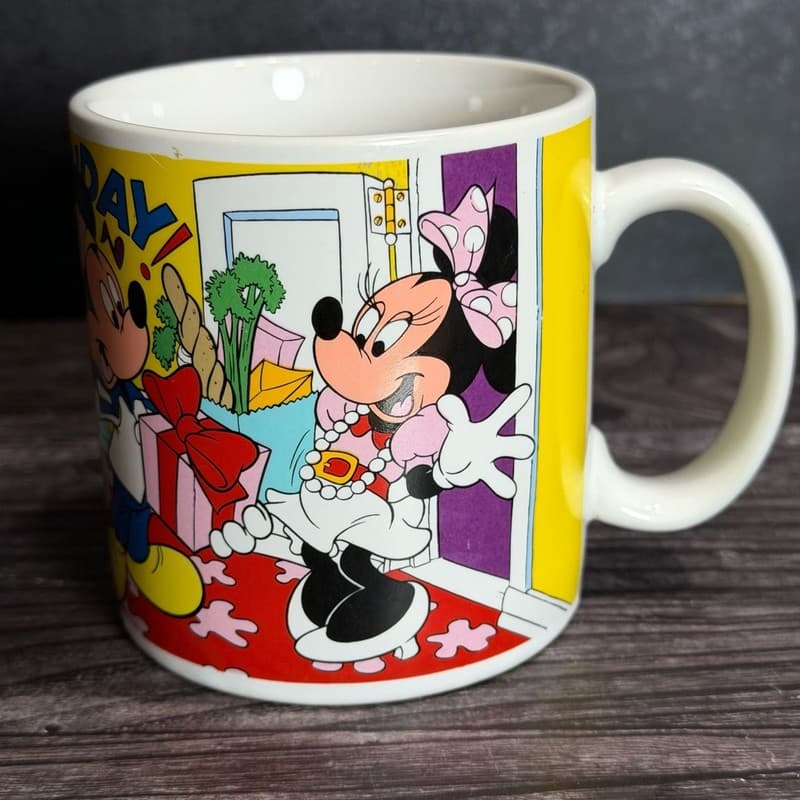 Vintage Applause Disney Happy Birthday Mug Mickey Minnie Donald Goofy #33017 - Thumbnail 6