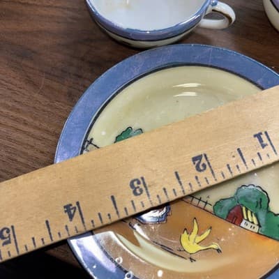 Vintage Japanese Lusterware Miniature Porcelain Tea Set Collectible 15 Pcs - Thumbnail 23