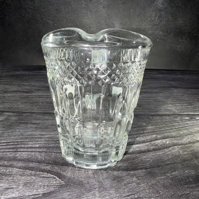 Covetro Italy Glass 8oz Creamer Or Miniature Childs Pitcher 4” Clear Glass - Thumbnail 4
