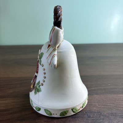 Midwest importers ceramic bell Santa music box mistletoe Plays White Christmas - Thumbnail 5