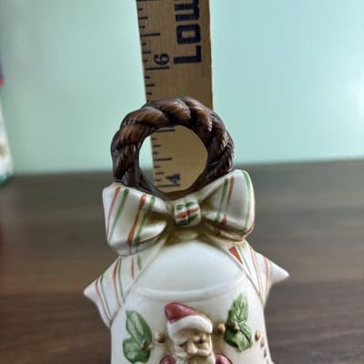 Midwest importers ceramic bell Santa music box mistletoe Plays White Christmas - Thumbnail 9