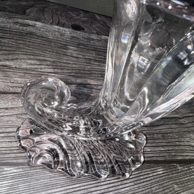 Vintage Heisey Warwick No. 1428 7" Cornucopia Vase Magnesium Swirls Trumpet Top - Thumbnail 3
