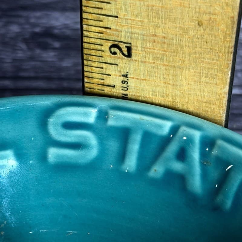 Vintage Hotel Statler Teal Green Ceramic Matchbook Holder Dish - Thumbnail 9