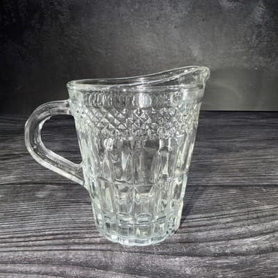 Covetro Italy Glass 8oz Creamer Or Miniature Childs Pitcher 4” Clear Glass