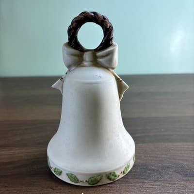 Midwest importers ceramic bell Santa music box mistletoe Plays White Christmas - Thumbnail 4