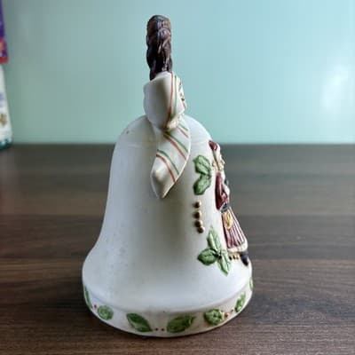Midwest importers ceramic bell Santa music box mistletoe Plays White Christmas - Thumbnail 3