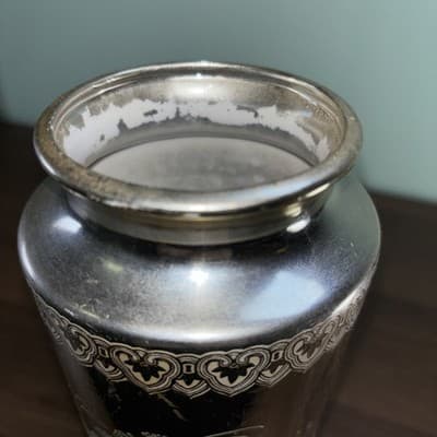 Vintage Etched Floral Peacock Gold Color Tall Vase Made In Japan Flowers - Thumbnail 3