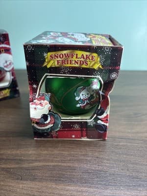 Vintage Snowflake Friends Christmas Ornament 3” - Boxed Set Of 2 Santa And Be - Thumbnail 12