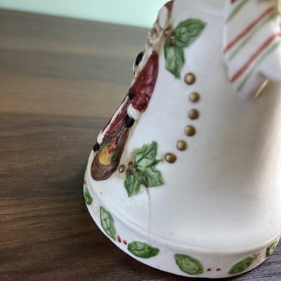 Midwest importers ceramic bell Santa music box mistletoe Plays White Christmas - Thumbnail 6