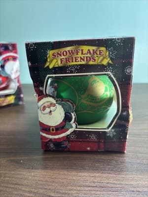 Vintage Snowflake Friends Christmas Ornament 3” - Boxed Set Of 2 Santa And Be - Thumbnail 9
