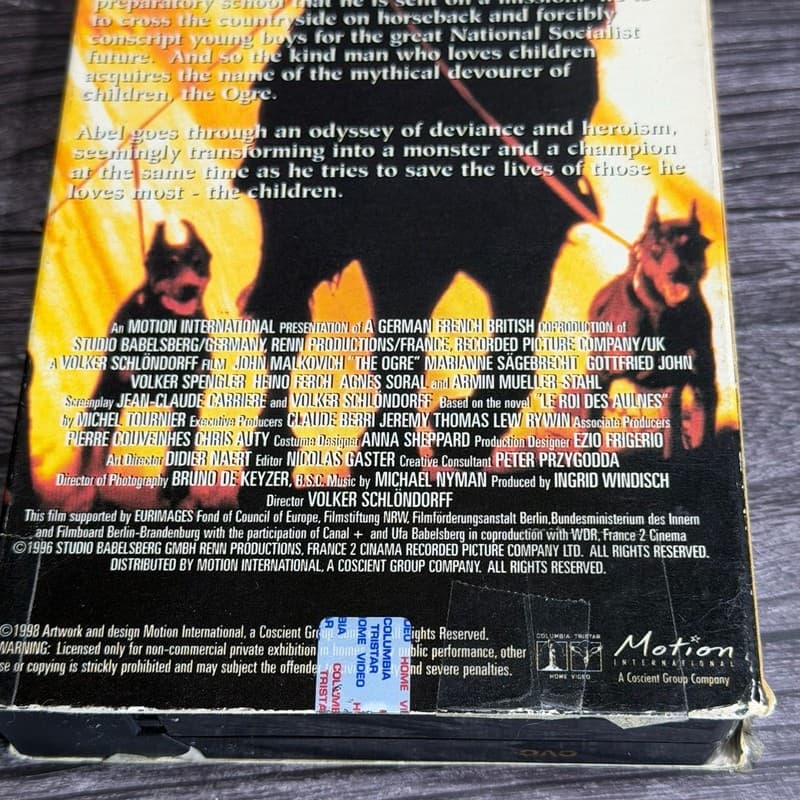 The Ogre VHS 1998 John Malkovich Volker Schlöndorff Drama - Thumbnail 15