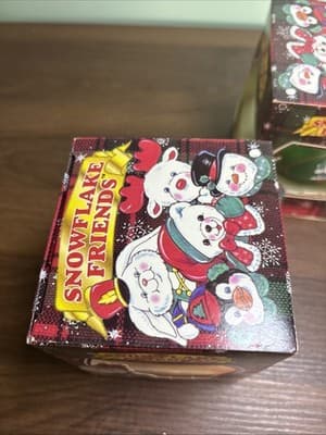 Vintage Snowflake Friends Christmas Ornament 3” - Boxed Set Of 2 Santa And Be - Thumbnail 6