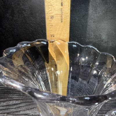Vintage Heisey Warwick No. 1428 7" Cornucopia Vase Magnesium Swirls Trumpet Top - Thumbnail 11