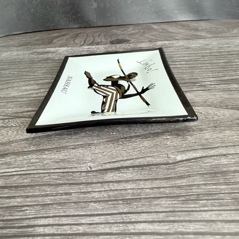 Vintage Mid-Century Nassau Limbo Smoked Glass Souvenir Trinket Tray - Thumbnail 5