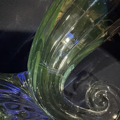 Vintage Heisey Warwick No. 1428 7" Cornucopia Vase Magnesium Swirls Trumpet Top - Thumbnail 7