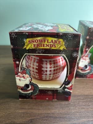 Vintage Snowflake Friends Christmas Ornament 3” - Boxed Set Of 2 Santa And Be - Thumbnail 3