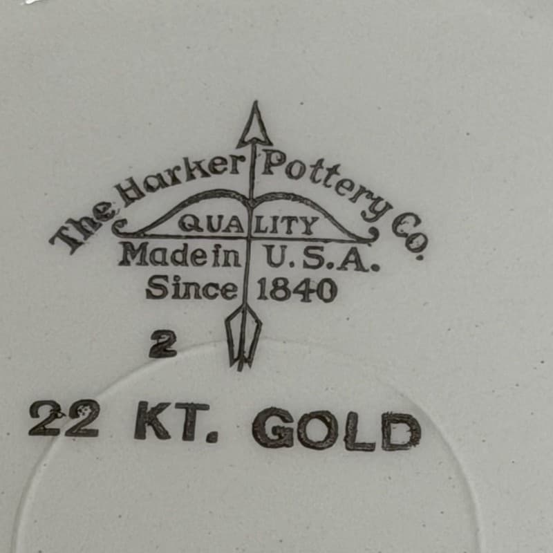 Harker Pottery Co. Duryea's Motor Wagon 1895 Collector Plate 6.25" 22KT Gold Tri - Thumbnail 7