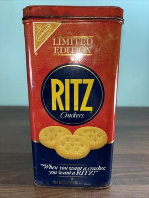 Vintage 1987 Nabisco Ritz Crackers Limited Edition Collector Metal Tin Container - Thumbnail 2