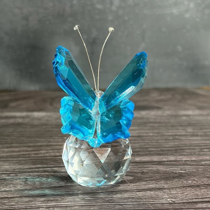 Butterfly crystal cut blue figurine miniature - Thumbnail 7