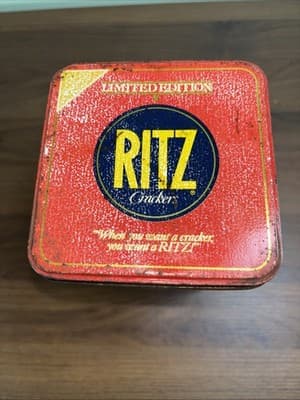 Vintage 1987 Nabisco Ritz Crackers Limited Edition Collector Metal Tin Container - Thumbnail 3
