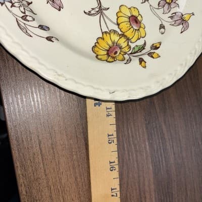 Vintage Vernon Kilns Oval Serving Platter 14” May Flower; Made USA Hand Paint - Thumbnail 9