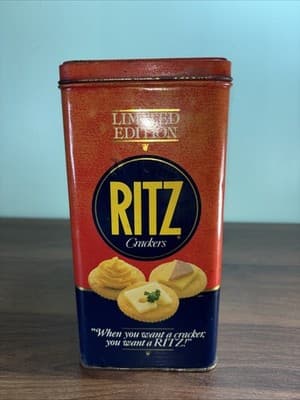 Vintage 1987 Nabisco Ritz Crackers Limited Edition Collector Metal Tin Container - Thumbnail 4