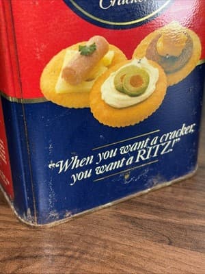 Vintage 1987 Nabisco Ritz Crackers Limited Edition Collector Metal Tin Container - Thumbnail 9