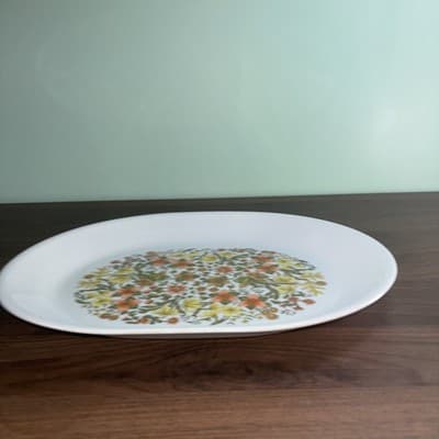 Vintage 12" Corelle Corning Ware Indian Summer Oval Serving Platter Tray Floral - Thumbnail 5