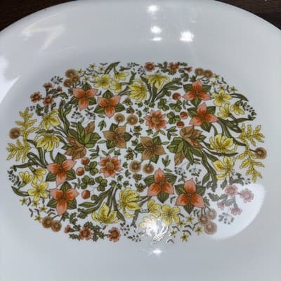 Vintage 12" Corelle Corning Ware Indian Summer Oval Serving Platter Tray Floral - Thumbnail 3