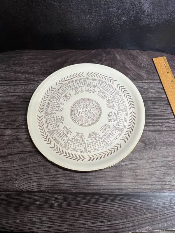 Homer Laughlin 1953 Calendar Zodiac Plate Debutante Series 10”