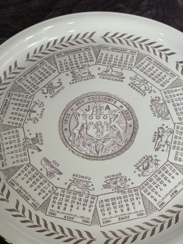 Homer Laughlin 1953 Calendar Zodiac Plate Debutante Series 10” - Thumbnail 2