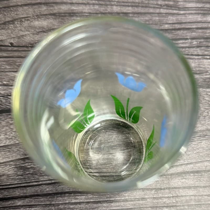 Vintage Hazel-Atlas Swanky Swig Blue Tulip Juice Glass - Thumbnail 3